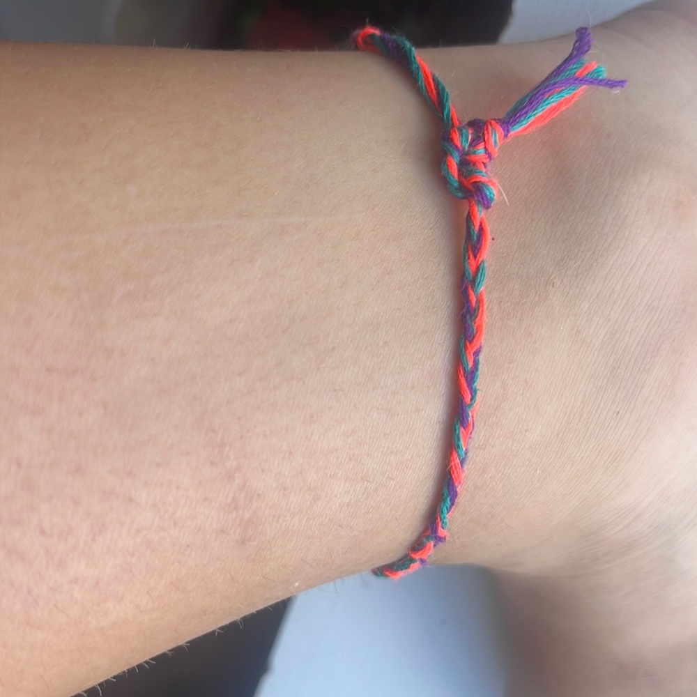 Braided threaded bracelet/ anklet.